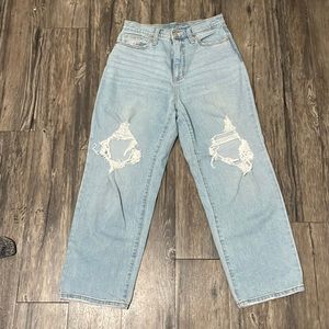 light blue straight leg jeans